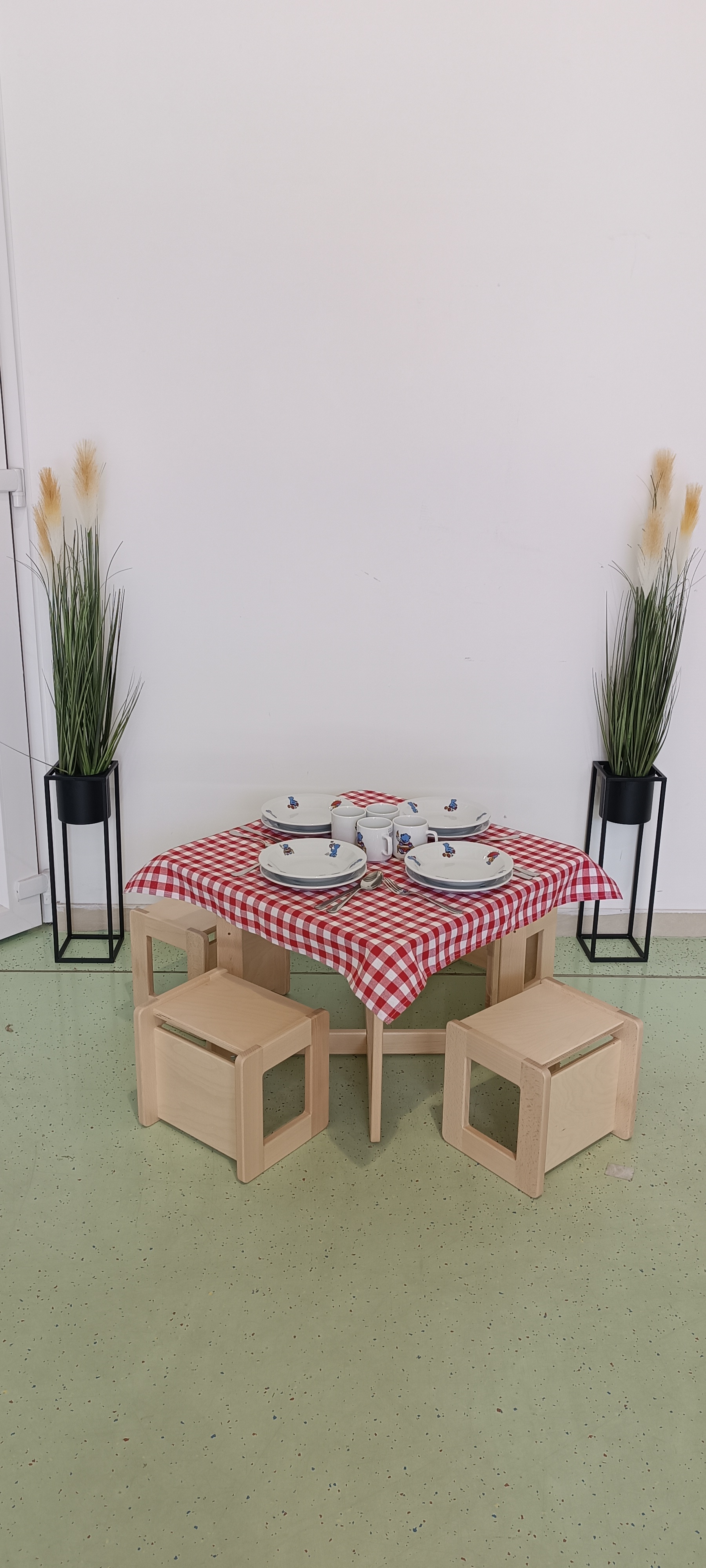 Abrosz 70x120cm kockás pamutvászon - Piros