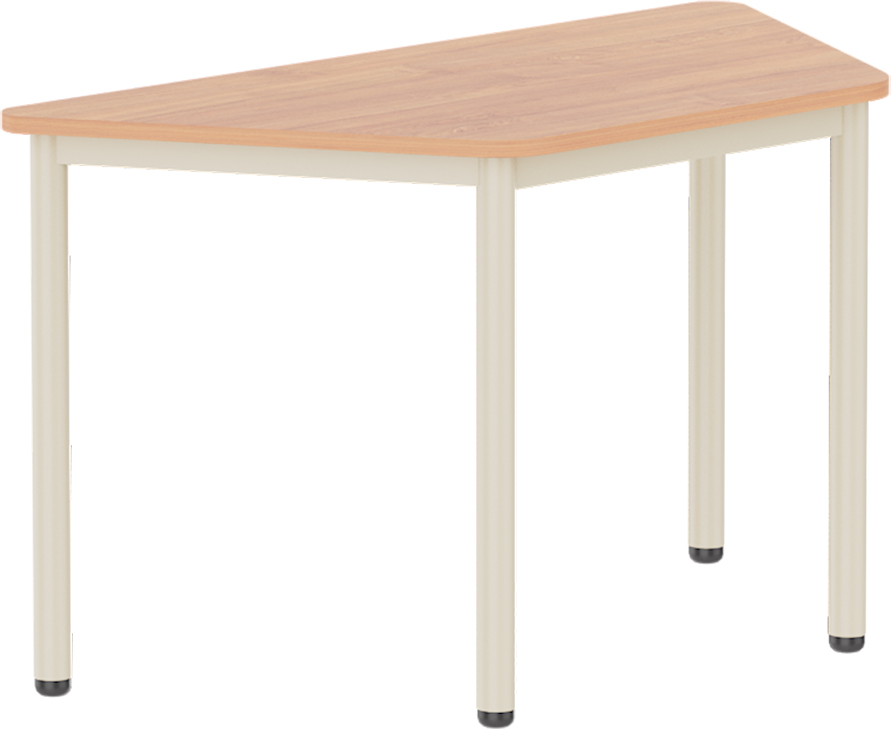 Emese bükk trapéz asztal - bézs fém lábbal, 52 cm