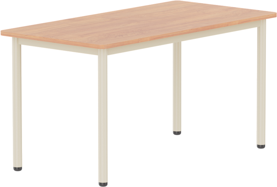 Emese bükk téglalap asztal - bézs fém lábbal, 52 cm