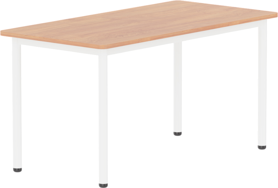 Emese bükk téglalap asztal - fehér fém lábbal, 58 cm