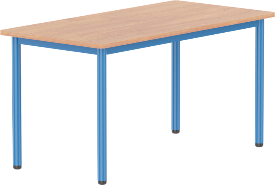 Emese bükk téglalap asztal - kék fém lábbal, 58 cm