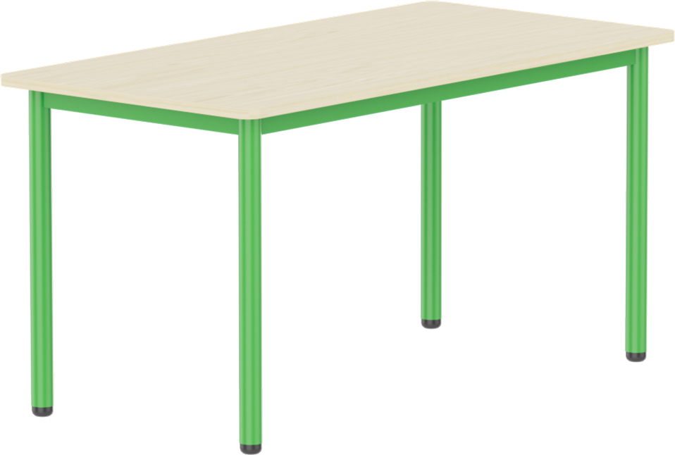Emese juhar téglalap asztal - zöld fém lábbal, 58 cm