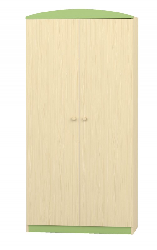 Flóra teleajtós szekrény, 90x40x187 cm, juhar-zöld